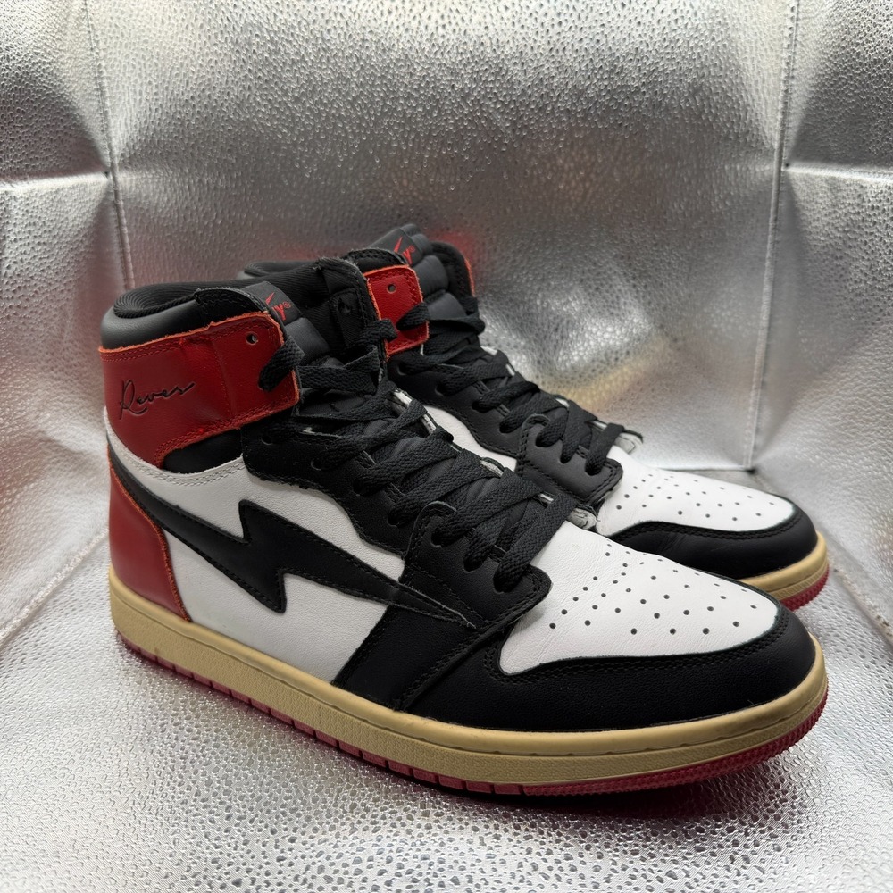 Size 10.5 Reves Paris X Air Kiy '85‎ Hi Black White Red Mens Athletic Sneakers
